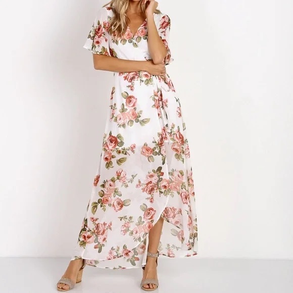 Show Me Your Mumu Marianne Floral Wrap Maxi Dress NWT - Picture 2 of 12